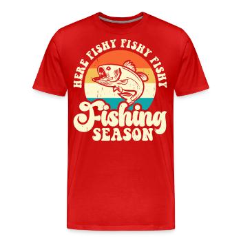 Pêcheurs à la ligne - T-shirt bio Premium Homme - rouge - Devant - Damien (186cm)