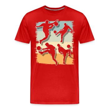 Joueurs de football - T-shirt bio Premium Homme - rouge - Devant - Damien (186cm)