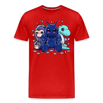 Kawaii Pastel Goth Kryptiden - Männer Premium Bio T-Shirt - Rot - Vorne - Damien (186cm)