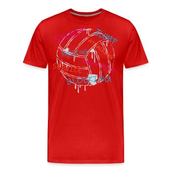 Volley-ball - T-shirt bio Premium Homme - rouge - Devant - Damien (186cm)