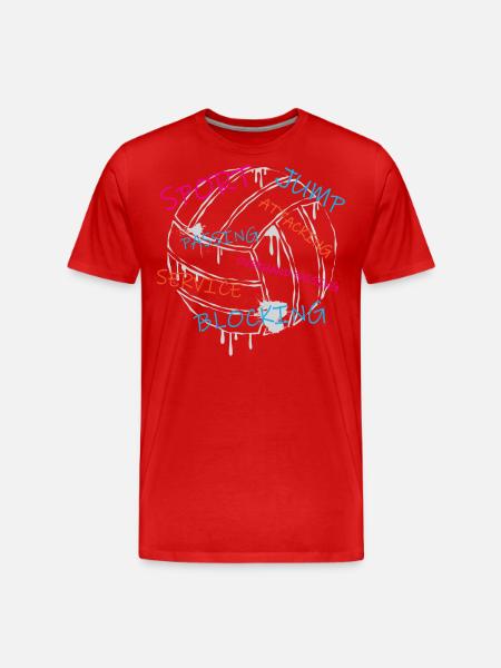 Volleyball - Men's Premium Organic T-Shirt - red