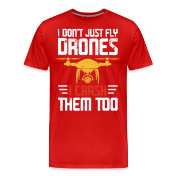 Drohne - Männer Premium Bio T-Shirt - Rot - Vorne - Damien (186cm)