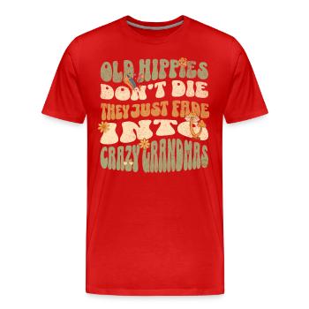 Hippie Oma - Männer Premium Bio T-Shirt - Rot - Vorne - Damien (186cm)