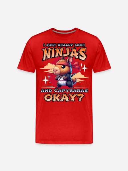 Capybara Ninja - Men's Premium Organic T-Shirt - red