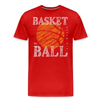 Basketball Basketballer - Männer Premium Bio T-Shirt - Rot - Vorne - Damien (186cm)