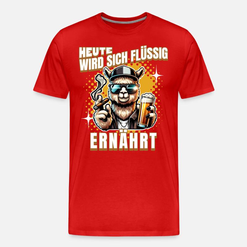 Heute Wird Sich Flüssig Ernährt - Männer Premium Bio T-Shirt - Rot
