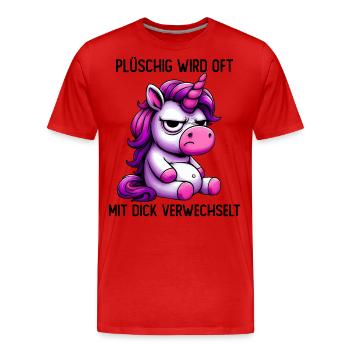 La peluche est souvent confondue avec l’épais - T-shirt bio Premium Homme - rouge - Devant - Damien (186cm)