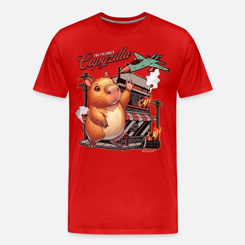 Capybara Capyzilla - T-shirt bio Premium Homme - rouge