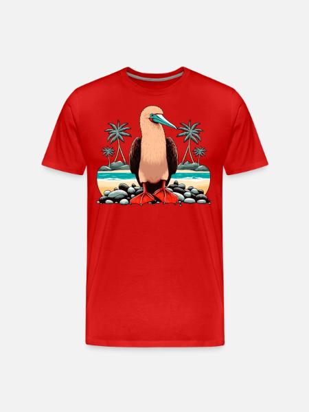 Red-footed Booby Bird - Men's Premium Organic T-Shirt - red