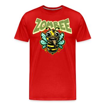 Abeille zombie Zombee - T-shirt bio Premium Homme - rouge - Devant - Damien (186cm)
