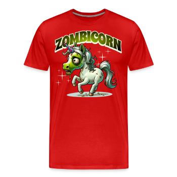 Licorne zombie zombie - T-shirt bio Premium Homme - rouge - Devant - Damien (186cm)