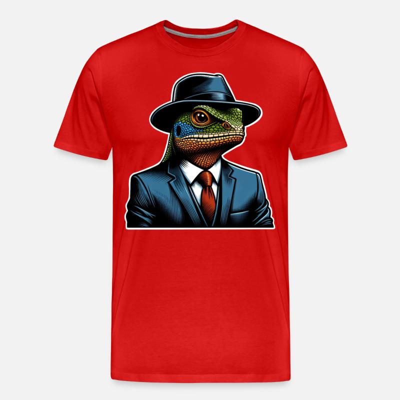 Echse - Männer Premium Bio T-Shirt - Rot
