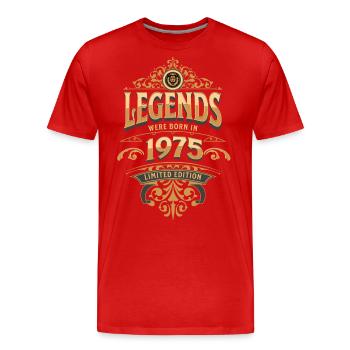 1975 Légende Anniversaire 1975 Année de naissance - T-shirt bio Premium Homme - rouge - Devant - Damien (186cm)
