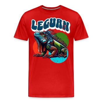 Leguan - Männer Premium Bio T-Shirt - Rot - Vorne - Damien (186cm)