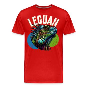 Leguan - Männer Premium Bio T-Shirt - Rot - Vorne - Damien (186cm)