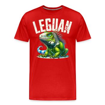 Leguan - Männer Premium Bio T-Shirt - Rot - Vorne - Damien (186cm)