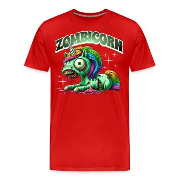 Licorne zombie zombie - T-shirt bio Premium Homme - rouge - Devant - Damien (186cm)