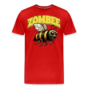 Abeille zombie Zombee - T-shirt bio Premium Homme - rouge - Devant - Damien (186cm)