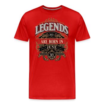 2021 Juni Geboren Geburtstag Geburtsjahr - Männer Premium Bio T-Shirt - Rot - Vorne - Damien (186cm)