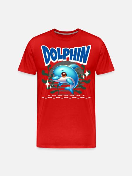 Delfin - Männer Premium Bio T-Shirt - Rot