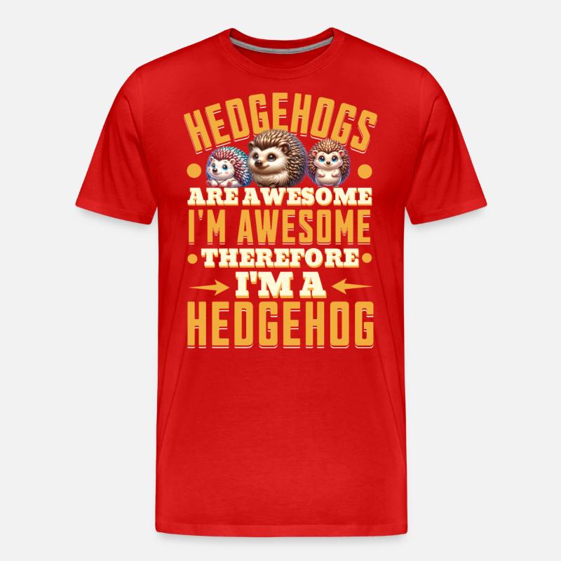 Igel - Männer Premium Bio T-Shirt - Rot