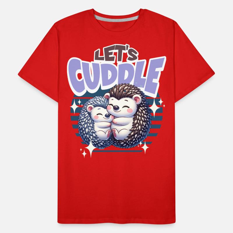 Hedgehog Lets Cuddle Men's Premium Organic T-Shirt