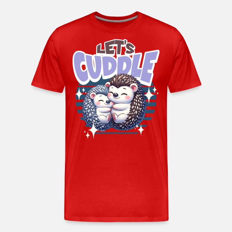 Igel Lets Cuddle - Männer Premium Bio T-Shirt - Rot