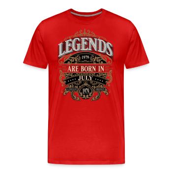 1979 Juli Geboren Geburtstag Geburtsjahr - Männer Premium Bio T-Shirt - Rot - Vorne - Damien (186cm)