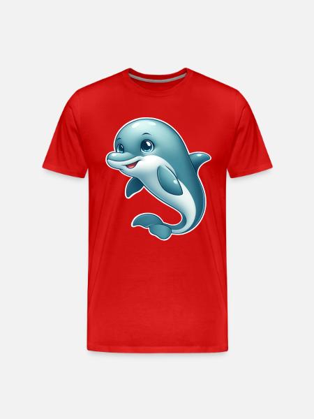 Delfin - Männer Premium Bio T-Shirt - Rot