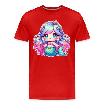 Sirène - T-shirt bio Premium Homme - rouge - Devant - Damien (186cm)