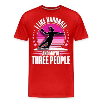 Handball handball joueur de handball - T-shirt bio Premium Homme - rouge - Devant - Damien (186cm)