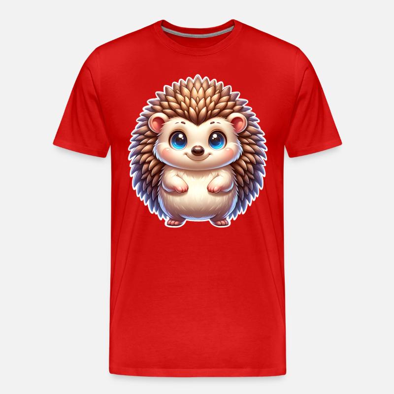 Igel - Männer Premium Bio T-Shirt - Rot