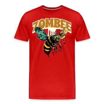 Abeille zombie Zombee - T-shirt bio Premium Homme - rouge - Devant - Damien (186cm)