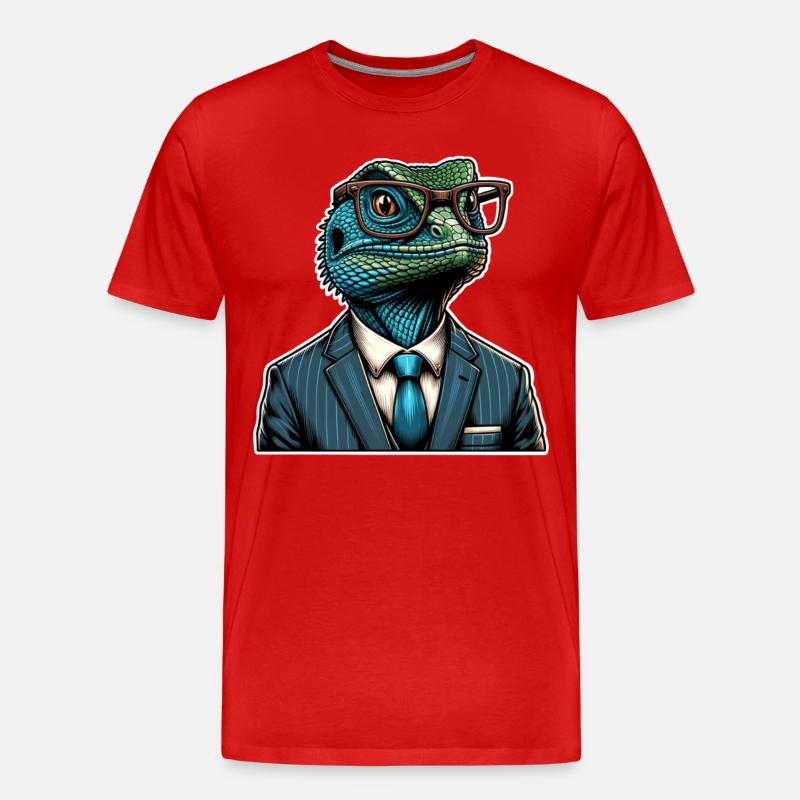 Echsperte Eidechse - Männer Premium Bio T-Shirt - Rot
