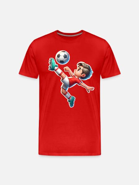 Football overhead kick - Men's Premium Organic T-Shirt - red