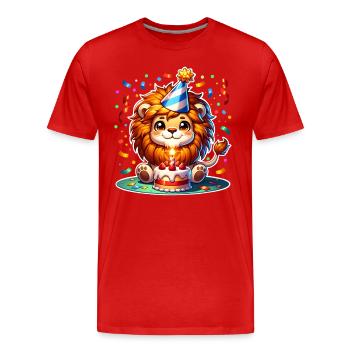Confettis d’anniversaire Leo - T-shirt bio Premium Homme - rouge - Devant - Damien (186cm)
