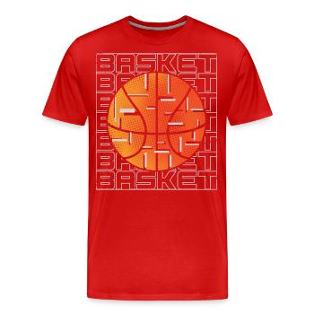 Basket-ball Joueurs de basket-ball - T-shirt bio Premium Homme - rouge - Devant - Damien (186cm)