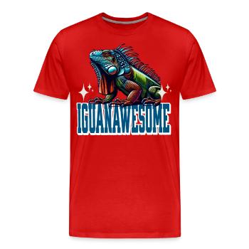 Leguan - Männer Premium Bio T-Shirt - Rot - Vorne - Damien (186cm)