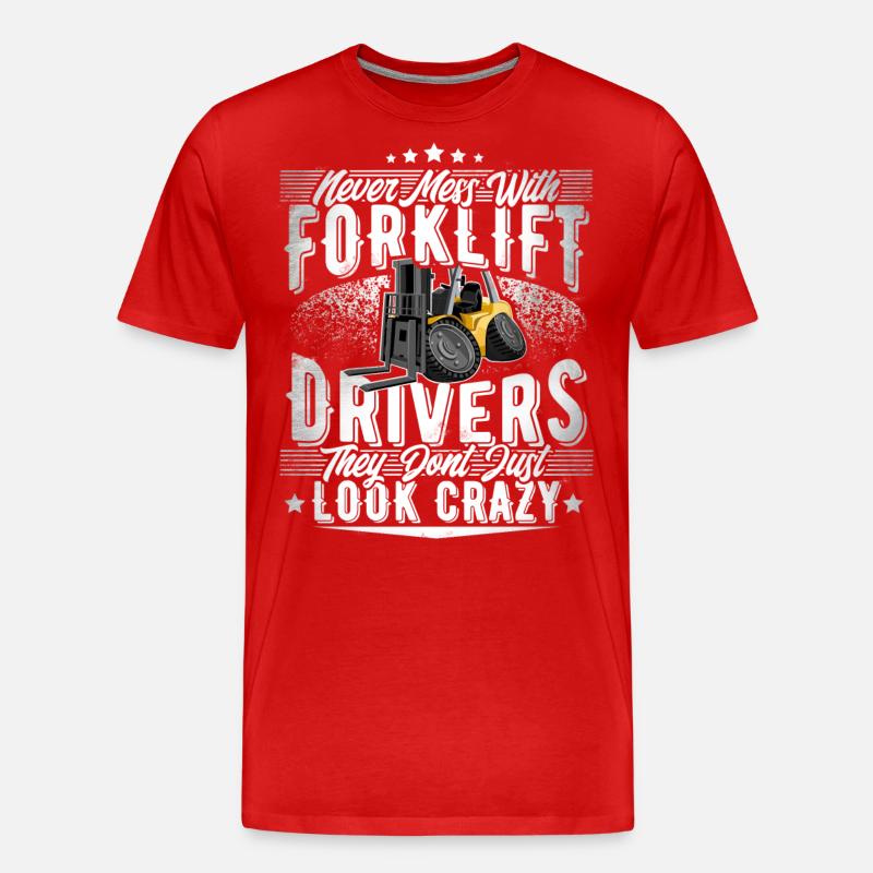 Staplerfahrer - Männer Premium Bio T-Shirt - Rot