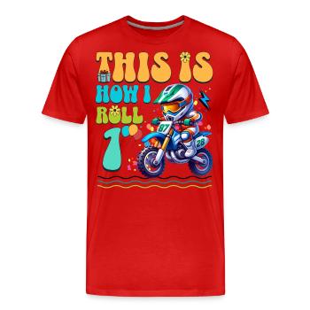 Motocross 1st Birthday - Men's Premium Organic T-Shirt - red - Front - Damien (186cm)