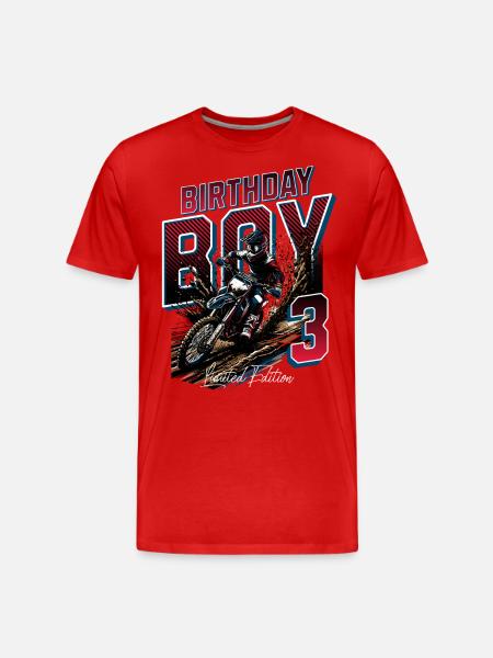 Motocross 3rd Birthday - Men's Premium Organic T-Shirt - red