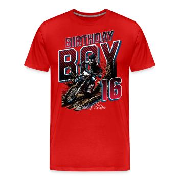16e anniversaire de motocross - T-shirt bio Premium Homme - rouge - Devant - Damien (186cm)