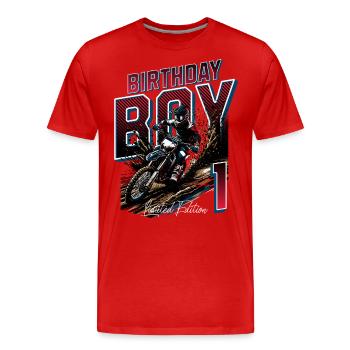 Motocross 1st Birthday - Men's Premium Organic T-Shirt - red - Front - Damien (186cm)