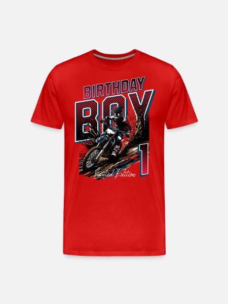 Motocross 1st Birthday - Men's Premium Organic T-Shirt - red