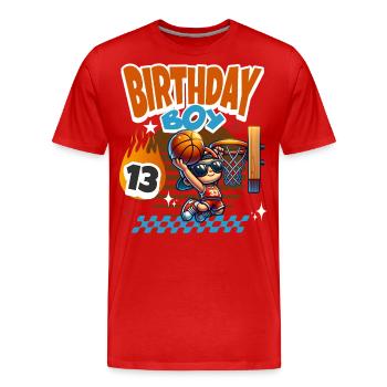 Basketball 13th Birthday - Men's Premium Organic T-Shirt - red - Front - Damien (186cm)