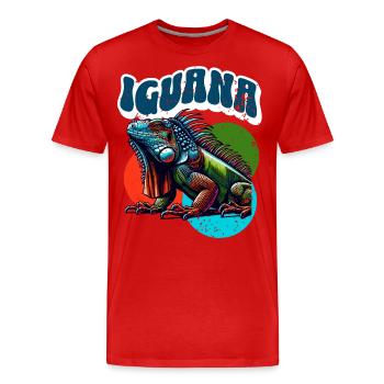 Leguan - Männer Premium Bio T-Shirt - Rot - Vorne - Damien (186cm)