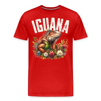 Leguan - Männer Premium Bio T-Shirt - Rot - Vorne - Damien (186cm)