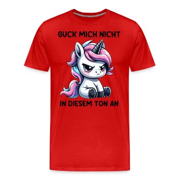 Ne me regarde pas sur ce ton - T-shirt bio Premium Homme - rouge - Devant - Damien (186cm)