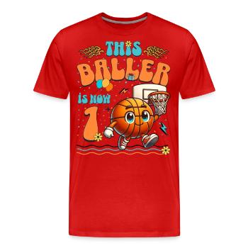 Basketball 1st Birthday Children's Birthday - Men's Premium Organic T-Shirt - red - Front - Damien (186cm)
