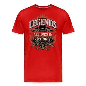 1999 September Geboren Geburtstag Geburtsjahr - Männer Premium Bio T-Shirt - Rot - Vorne - Damien (186cm)